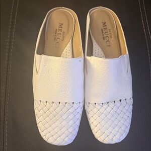 Sesto Meucci White Woven Flats
